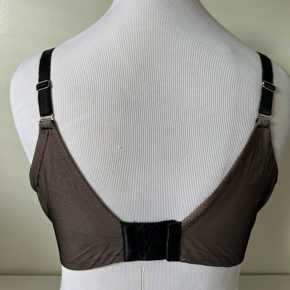 Torrid Faux Leather Mesh Knit XO Plunge Push-Up Bra Size 40D - Picture 4 of 7